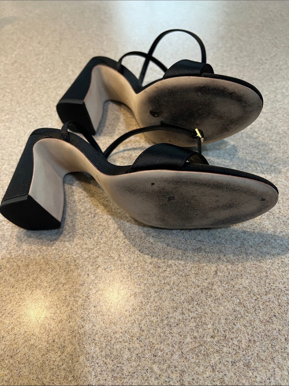 ❤️ Loeffler Randall Malia 90mm Curved Heel Black Satin Sandal - Picture 12 of 12